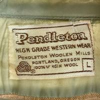 PENDLETON ペンドルトン 80's 白タグ ウール オンブレチェック ウエスタンシャツ ブラウン×ベージュ sizeL 瑞穂店
