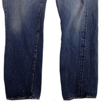 DENIME ドゥニーム 紙パッチ テーパードデニムパンツ USED加工 インディゴ オリゾンティ ボタンフライ Size 34×31 福生店