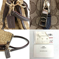 COACH コーチ F36424 シグネチャー キャンバス×レザー トートバッグ ベージュ 瑞穂店