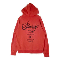 Stussy ステューシー USA製 ワールドツアー プルオーバーパーカー レッド sizeM 瑞穂店