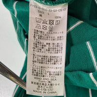 WINDANDSEA ウィンダンシー 筆記体ロゴ ストライプ Tシャツ グリーン sizeL 瑞穂店