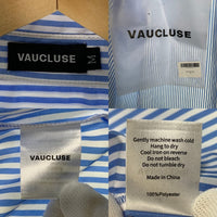 VAUCLUSE STUDIOS Striped Signature Short Sleeve Shirt ストライプシャツ 半袖 ライトブルー Size M 福生店