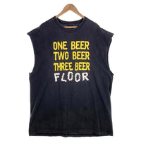 00's ONE BEER TWO BEER THREE BEER FLOOR プリントTシャツ ブラック 袖カットオフ AUSTIN Size XXL 福生店