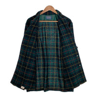 70's PENDLETON ペンドルトン オープンカラー ウール タータンチェック ボードシャツ グリーン Size XL 福生店