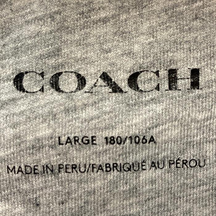 COACH ロゴ刺繍 ブラック グレー パーカー