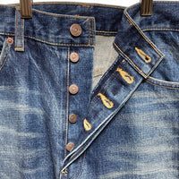 CELINE セリーヌ W BF 007 N726 365M 07DU ボタンフライ ストレートデニムパンツ ジーンズ インディゴ USED加工 Size 31 瑞穂店