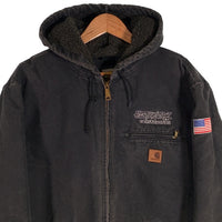 Carhartt カーハート Sherpa Lined Jacket ダック シェルパラインド ジャケット 内ボア J141 刺繡 ワッペン ブラック Size L-R 福生店