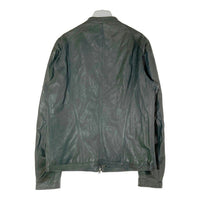 Delan デラン スタンドカラー レザージャケット グレー size54 瑞穂店