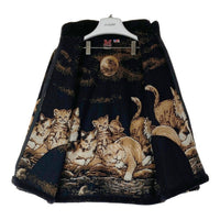 MAZMANIA マズマニア USA製 キャット 猫柄 フリースジャケット ブラック sizeキッズXL 瑞穂店