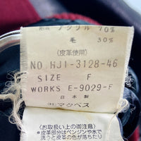 HOT SCOOP ホットスクープ ウール 袖レザー 前後ワッペン スタジャン ボルドー sizeF 瑞穂店