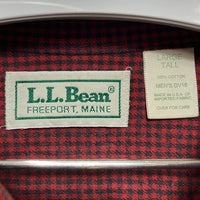 L.L.Bean エルエルビーン ボタンダウン ネルシャツ レッドxブラック sizeL 瑞穂店