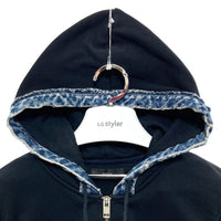 DIESEL ディーゼル スウェットパーカー デニム フード ブラック sizeXS 瑞穂店