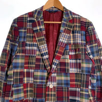 346 Brooks Brothers ブルックスブラザーズ コットン パッチワーク 2B テーラードジャケット マルチチェック Size US 42R 福生店