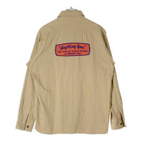 BUZZ RICKSON'S バズリクソンズ ワーク コントラクター ヘリンボーン ワッペン 長袖シャツ ベージュ size17-17・1/2 瑞穂店