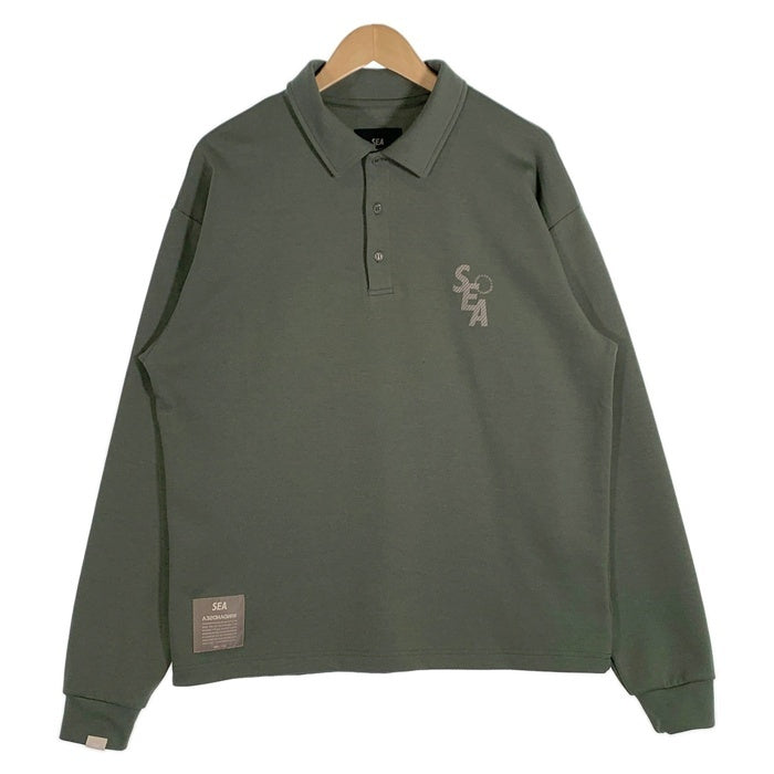 WIND AND SEA ウィンダンシー ポンチスウェット ロングスリーブポロシャツ オリーブ WDS-O-MILTECH-23-Q2-CS-03  Size M 福生店