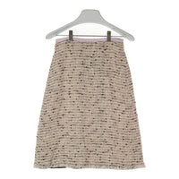 M'S GRACY エムズグレイシー ツィード ノーカラージャケット スカート セットアップ ピンクベージュ size38 瑞穂店