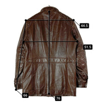 Salvatore Ferragamo サルヴァトーレフェラガモ リアルレザー ショルダーパッチ エルボーパッチ レザーコート ブラウン size48 瑞穂店