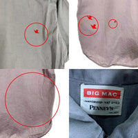 60's BIG MAC ビッグマック マチ付 半袖 ワークシャツ グレー VAT DYED ペニーズ Size M 相当 福生店