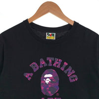 A BATHING APE ア ベイシング エイプ Colour Colleage TEE 半袖 Tシャツ ブラック パープル Size L 福生店
