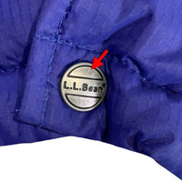 80's L.L.Bean エルエルビーン ナイロンリップストップ グースダウンジャケット ブルー スナップボタン 9U488 Size XL 福生店