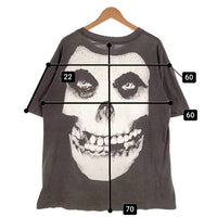 90's MISFITS ミスフィッツ HUGE SKULL 蓄光 スカルプリント Tシャツ ブラック WILD OATS USA製 Size XL 福生店