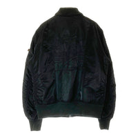 ALPHA INDUSTRIES アルファインダストリーズ TA0114-001 同色ワッペン刺繍 MA-1 フライトジャケット ブラック sizeXL 瑞穂店