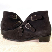 JOHN LOBB ジョンロブ WILLOW SUEDE WOMEN モンクストラップ スウェードブーツ ブラック Size 4E (22.5cm) 福生店