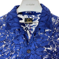 Needles ニードルズ MR252 Cabana Shirt Lace Cloth カバナシャツ レース生地 ブルー sizeL 瑞穂店