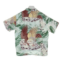 SUN SURF サンサーフ SS38415 MUSA-SHIYA アロハシャツ SPECIAL EDITION THE EAGLE HAS LANDED 和柄 鷹 海 波 グリーン sizeM 瑞穂店