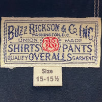 BUZZ RICKSON'S バズリクソンズ BR26081 ヘリンボーン コットンツイル 長袖ワークシャツ ブラック size15-15 1/2 瑞穂店