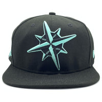 New Era ニューエラ 59FIFTY MLB シアトル・マリナーズ ベースボールキャップ ブラック ティファニーブルー Size 7 5/8 (60.6cm) 福生店