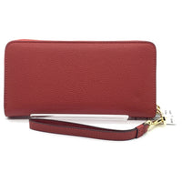 COACH コーチ C4451 ラウンドファスナーレザーウォレット 長財布 レッド ストラップ 福生店