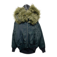 Roger&Raw ロジャーアンドロウ フードファーブルゾン ビッグシルエットファーMA-1 ブラック×カーキ sizeM 瑞穂店