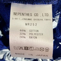 Needles ニードルズ Cabana Shirt カバナシャツ C Pe R Lace Cloth FLOWER フラワーレース 半袖 ブルー MR252 Size M 瑞穂店