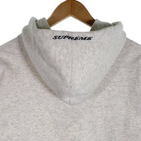 SUPREME シュプリーム 18AW Striped Rib Hooded Sweatshirt ストライプリブ プルオーバースウェットパーカー グレー Size M 福生店