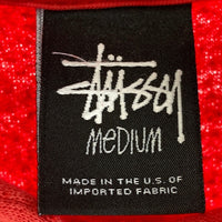 Stussy ステューシー USA製 ワールドツアー プルオーバーパーカー レッド sizeM 瑞穂店