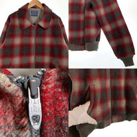 70`s PENDLETON ペンドルトン オンブレチェック ウールジップアップジャケット レッド USA製 Size M 福生店