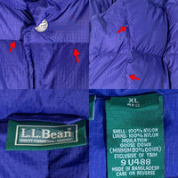 80's L.L.Bean エルエルビーン ナイロンリップストップ グースダウンジャケット ブルー スナップボタン 9U488 Size XL 福生店