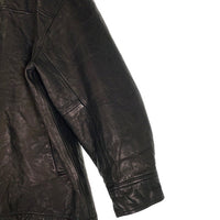 M エム used wash leather car coat ユーズドウォッシュ レザーカーコート ジャケット 中綿 ブラック M-JK-07 Size F 福生店