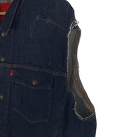 Levi's リーバイス LEJ デニムトラッカージャケット インディゴ 袖カットオフ スナップボタン Size XL 福生店