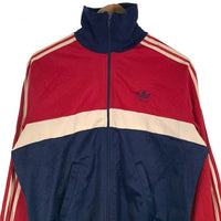 80's頃 adidas アディダス トラックジャケット レッド ホワイト ネイビー Size S-M 相当 福生店