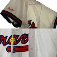 Rawlings ローリングス アトランタ・ブレーブス ベースボールシャツ ホワイト コットン ポリエステル USA製 Size L 福生店