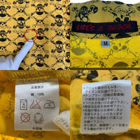 LIFE`S A BEACH ライフズアビーチ 復刻 スカルボーンプリント スウィングトップ ブルゾン ジャケット イエロー 薄手 Size M 福生店