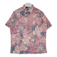 Reyn Spooner レインスプーナー STARGAZER スターゲイザー 裏地使い 片ポケット ボタンダウン コットン アロハシャツ ピンク sizeM 瑞穂店