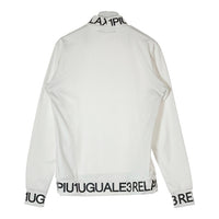 1PIU1UGUALE3 RELAX ウノピゥウノウグァーレトレ リラックス ロゴプリント モックネックロングTシャツ ホワイト sizeS 瑞穂店