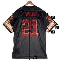 Mitchell & Ness ミッチェルアンドネス NFL Washington Redskins ワシントン レッドスキンズ 半袖 フッドボール シャツ ジャージ ブラック レッド イエロー ホワイト USA製 Size 52 福生店