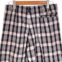 80's STUSSY ステューシー コットン チェック柄 1タックスラックス パンツ ブラック グレー USA製 黒タグ Size 32 福生店