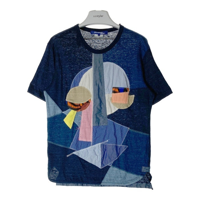 ファレル×NIGO*インターシャパッチワークコットンニットTシャツ オープンワーク ニットキューバシャツ（ニット/セーター