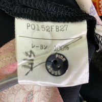 PINK HOUSE ピンクハウス プリント レーヨン 半袖シャツ ブラック size- 瑞穂店