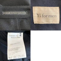Y's for men ワイズフォーメン ウール 2B デザイン テーラードジャケット 袖先ファスナー ブラック ヨウジヤマモト MC-J04-100 Size 2 福生店